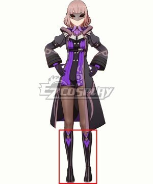 Genshin Impact Npc Lyudmila Purple Boots Cosplay Shoes