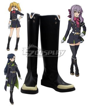 Owari no Serafu Vampire Reign Shinoa Hiragi Mitsuba Sangu Shigure Yukimi Flat Black  Cosplay