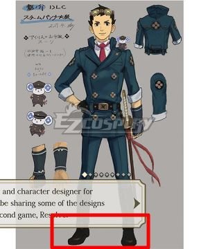 The Great Ace Attorney Chronicles The Ancestral Ace Attorney Ryunosuke Naruhodo DLC Black Cosplay