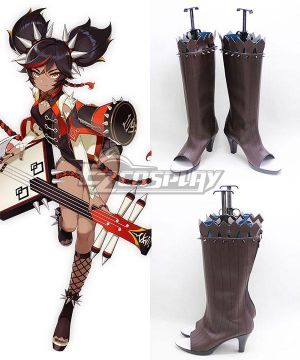 Genshin Impact Xinyan Brown Shoes Cosplay Boots