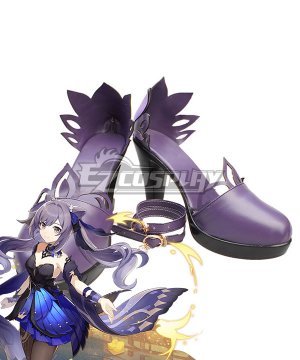 Genshin Impact Keqing Opulent Splendor Blue Cosplay Shoes