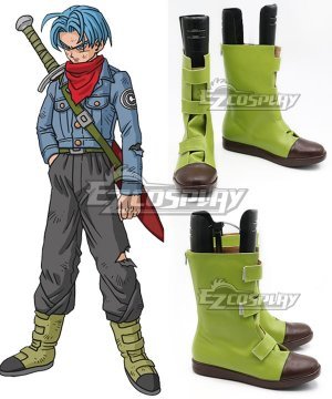 Dragon Ball Super Future Trunks Green Shoes Cosplay Boots