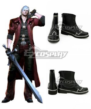 Devil May Cry 4 Dante Black Shoes Cosplay Boots