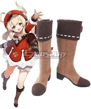 Genshin Impact Klee Brown Shoes Cosplay Boots B Edition