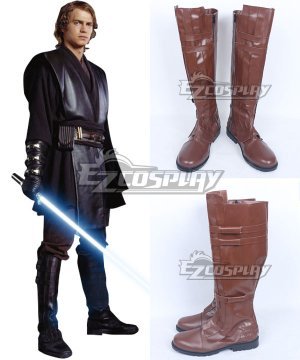 Star Wars Anakin Skywalker Darth Vade Brown Shoes Cosplay Boots