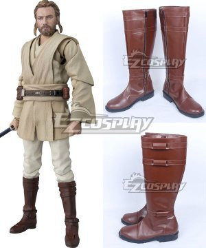 Star Wars Obi Wan Kenobi Brown Shoes Cosplay Boots