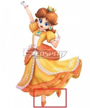 Super Smash Bros. Super Mario Princess Daisy Orange Cosplay Shoes