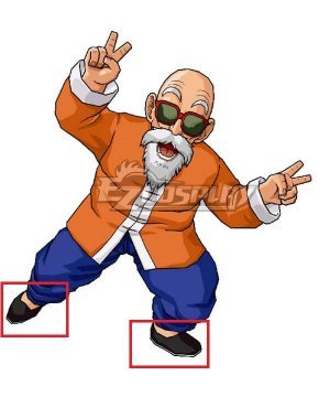 Dragon Ball Master Roshi Black Cosplay Shoes