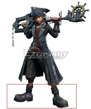 Kingdom Hearts III Pirate Sora Gray Shoes Cosplay Boots