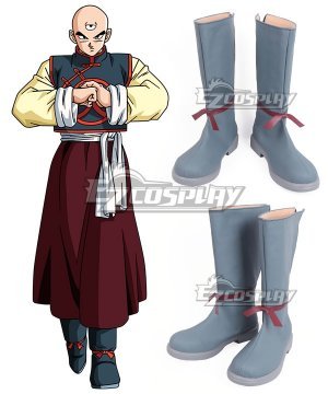 Dragon Ball Tenshinhan Grey Shoes Cosplay Boots