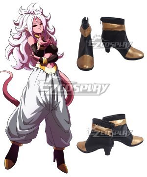 Dragon Ball Majin Android 21 Black Golden Cosplay Shoes