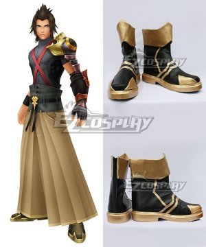 Kingdom Hearts Birth By Sleep Terra Black Golden Cosplay Shoes