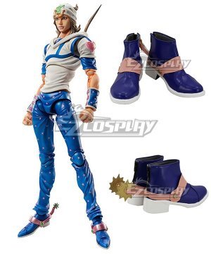 JoJos Bizarre Adventure Johnny Joestar Blue Pink Cosplay