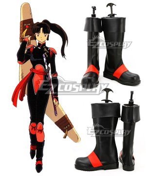 Inuyasha Sango Black Shoes Cosplay Boots