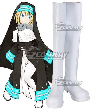 Enen no Shouboutai Iris Battle Suit White  Cosplay Boot