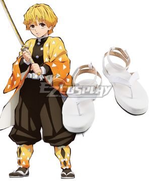 Demon Slayer: Kimetsu No Yaiba Agatsuma Zenitsu White New Edition Cosplay