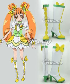 Cure Rosetta Doki Doki! Pretty Cure Heart Yotsuba Alice White Green Cosplay