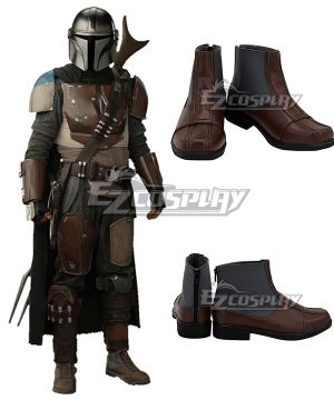 Star Wars Mandalorian Uniform Brown Cosplay Shoes