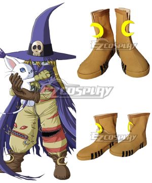 Digimon Adventure Wizarmon Brown Cosplay Shoes