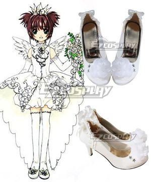 Cardcaptor Sakura Sakura Kinomoto Clamp 15th Anniversary Wedding Dress White Cosplay Shoes