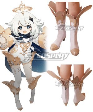 Genshin Impact Paimon White Shoes Cosplay Boots