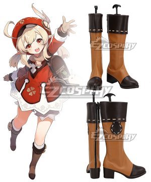 Genshin Impact Klee Brown Shoes Cosplay Boots