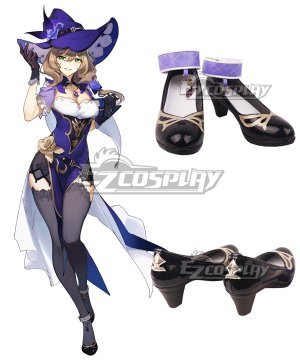 Genshin Impact Lisa Black Cosplay Shoes