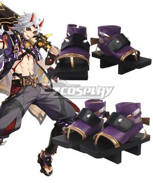 Genshin Impact Arataki Itto Purple Cosplay Shoes