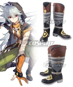 Genshin Impact Razor Brown Shoes Cosplay Boots