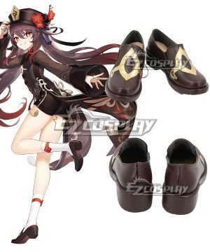 Genshin Impact Hu Tao Brown Cosplay Shoes