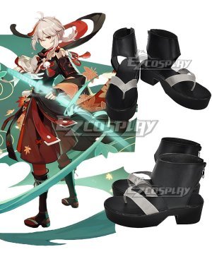 Genshin Impact Kaedehara Kazuha Black Cosplay Shoes