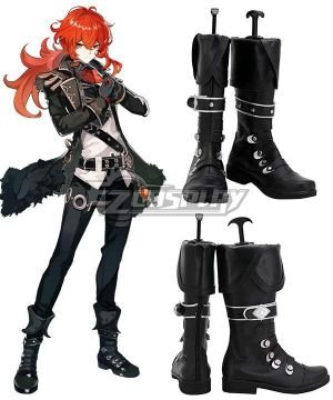 Genshin Impact Diluc Black Shoes Cosplay Boots