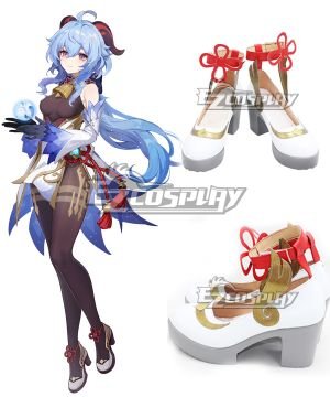 Genshin Impact Ganyu Silver Cosplay Shoes