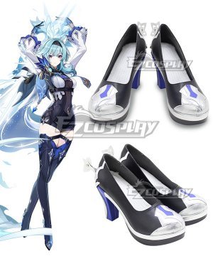 Genshin Impact Eula Silver Cosplay Shoes