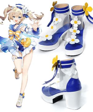 Genshin Impact Barbara Summertime Sparkle Silver Cosplay Shoes