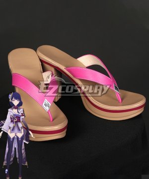 Genshin Impact Raiden Shogun Baal Pink Cosplay Shoes