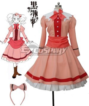 II Kuroshitsuji Elizabeth Midford Liz Orange Lolita Long Dress Cosplay