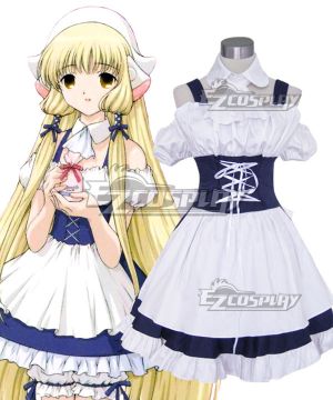 Chobits Chii Eruda Blue Maid Dress Cosplay