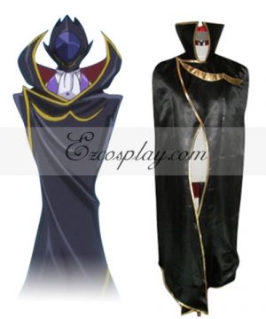 Lelouch Zero Black Cloak Cosplay