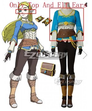  Breath of the Wild Princess Zelda Ony Top And Ear Cosplay