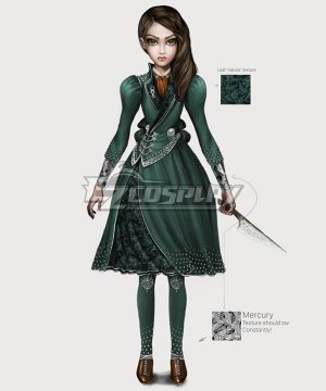 Alice: Asylum Alice: Madness Return Alice Barginning dress Green Cosplay