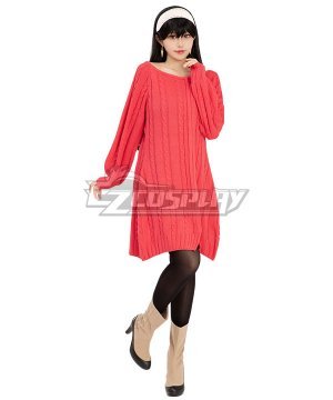 SPYFAMILY Yor Forger Famliy Red Sweater B Cosplay