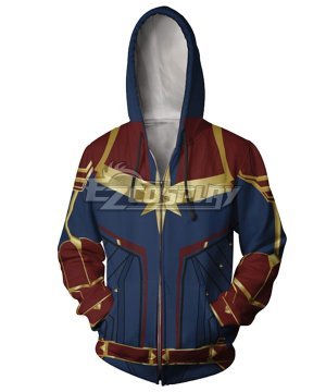 2019 Movie Captain Marvel Carol Danvers Printed Coat Hoodie Cosplay