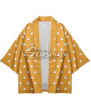  Kimetsu No Yaiba Agatsuma Zenitsu Short Coat Cosplay