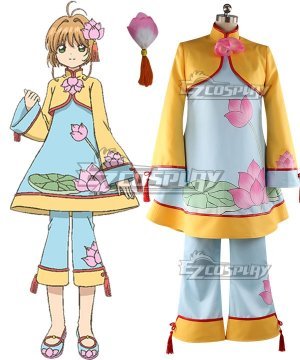 Cardcaptor Sakura: Clear Card Sakura Kinomoto Chinese Style Lotus Flower Pattern Dress Cosplay