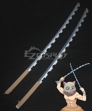 Demon Slayer: Kimetsu No Yaiba Inosuke Hashibira Two Sword Cosplay  Prop