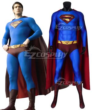 DC Superman Returns Superman Clark Kent Zentai Jumpsuit Cosplay