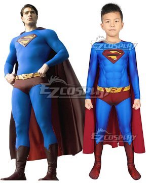 Kids DC Superman Returns Superman Clark Kent Zentai Jumpsuit Cosplay