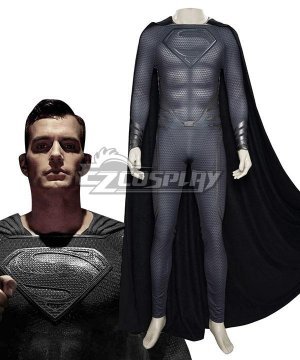 DC Justice League Zack Snyder Clark Kent Superman Black Suit Cosplay