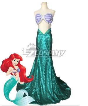Disney The Little Mermaid Ariel Princess Merman Dress Halloween Cosplay